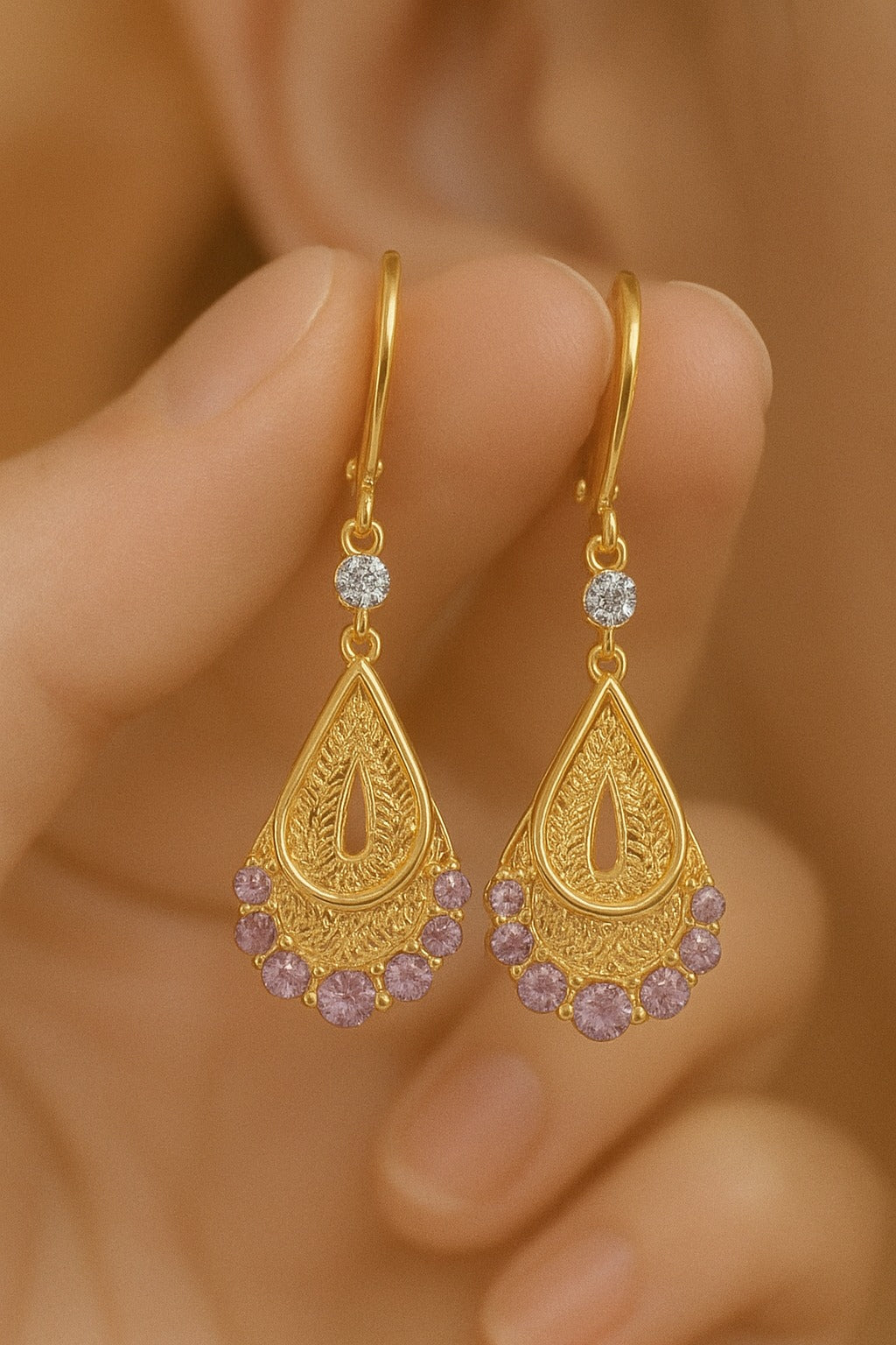 💖PENDIENTES COLGANTES GOTA REAL💕Toque real para tu look💖